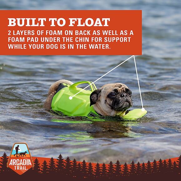 Arcadia Trail High Visibility Swim Life Jacket Dog Harness Size M Vest Orange - Picture 6 of 7